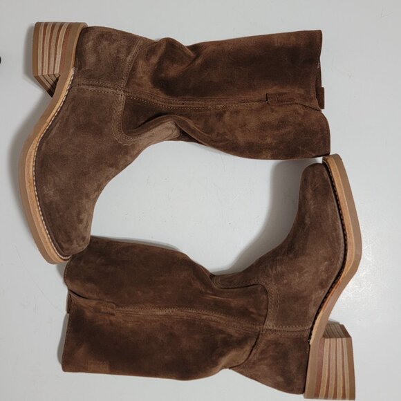 NEW Frye Campus 12R Boots Womens 8.5 Chocolate Brown Brownie Suede Western Barn - Picture 3 of 11